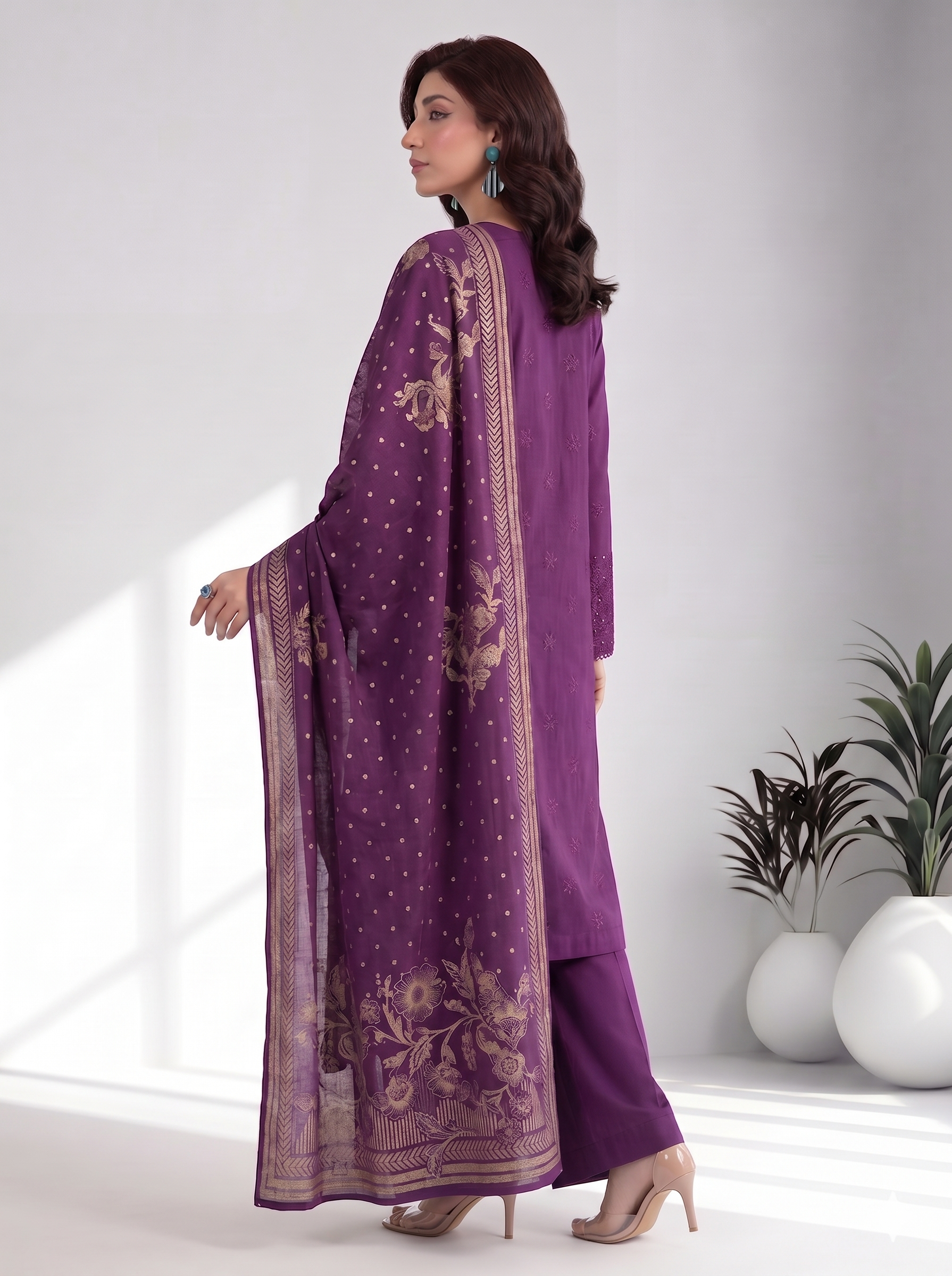 Chahrangi Embroidered Chikankari D01