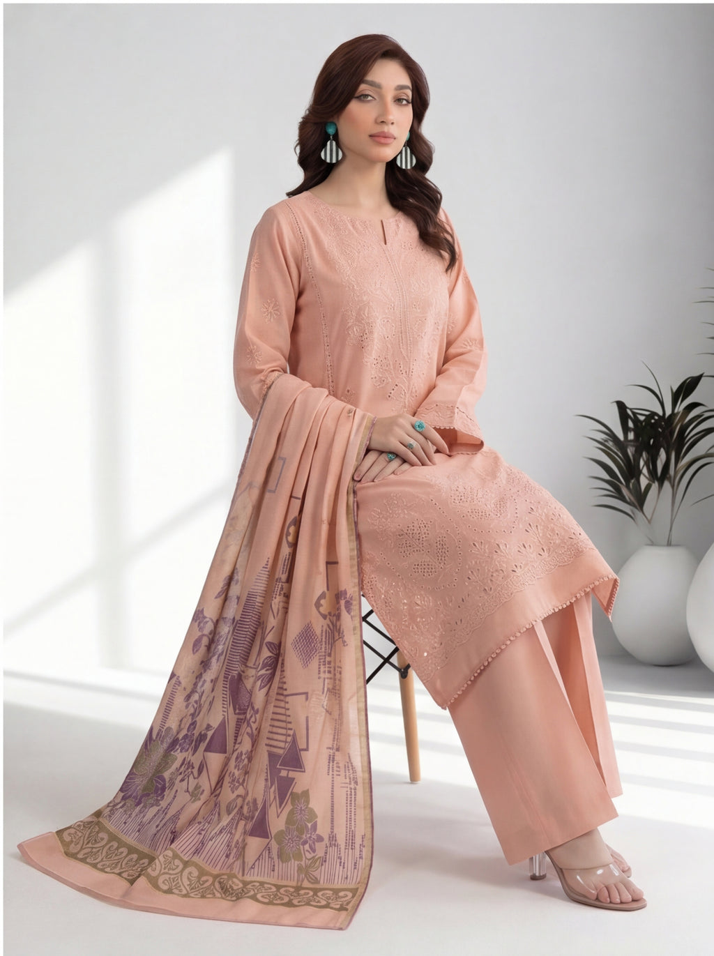 Chahrangi Embroidered Chikankari D03