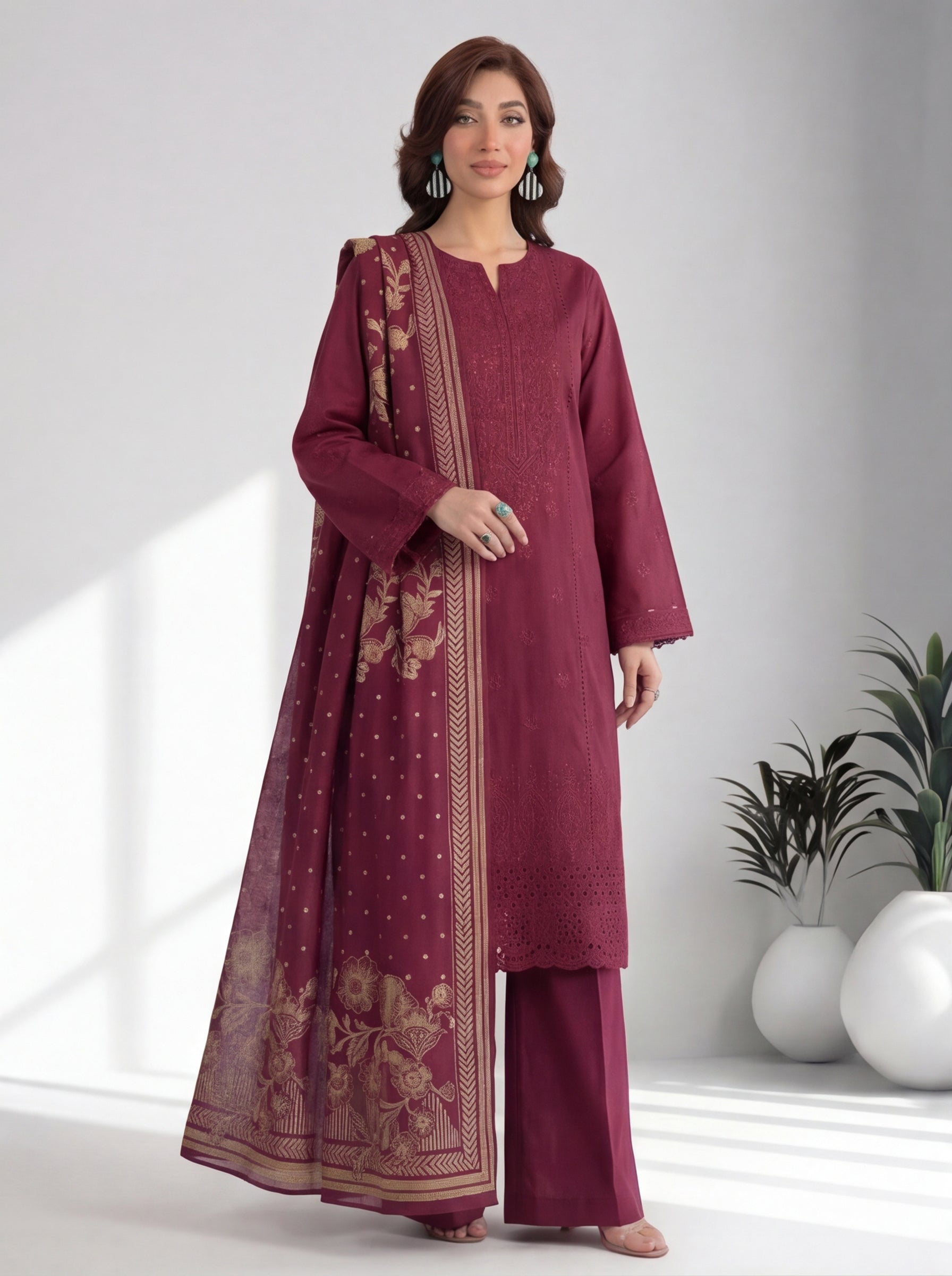 Chahrangi Embroidered Chikankari D04