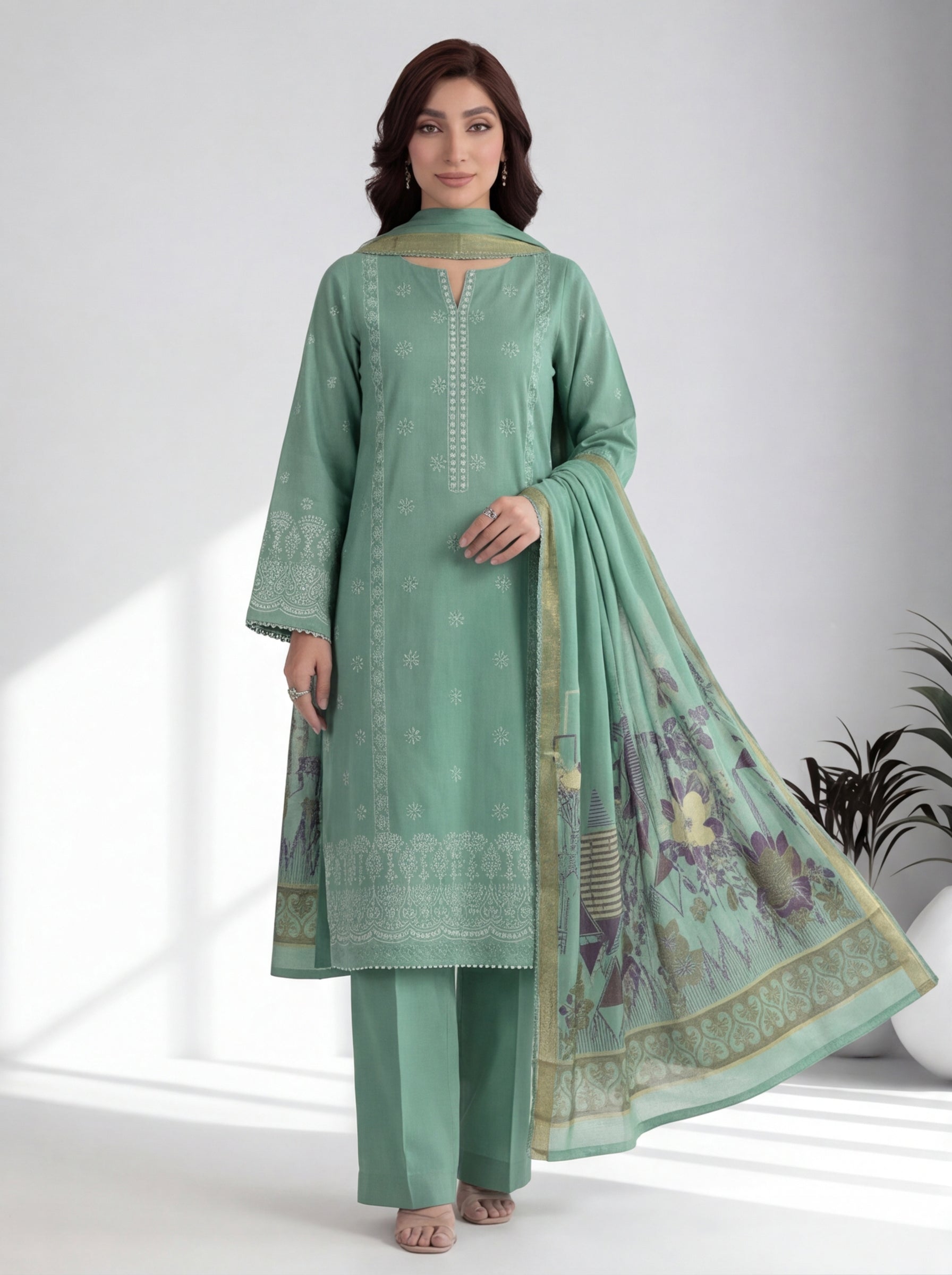 Chahrangi Embroidered Chikankari D02