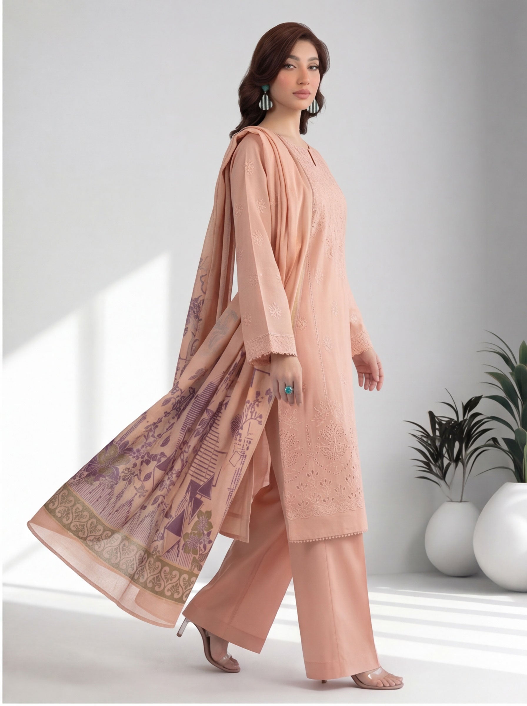 Chahrangi Embroidered Chikankari D03