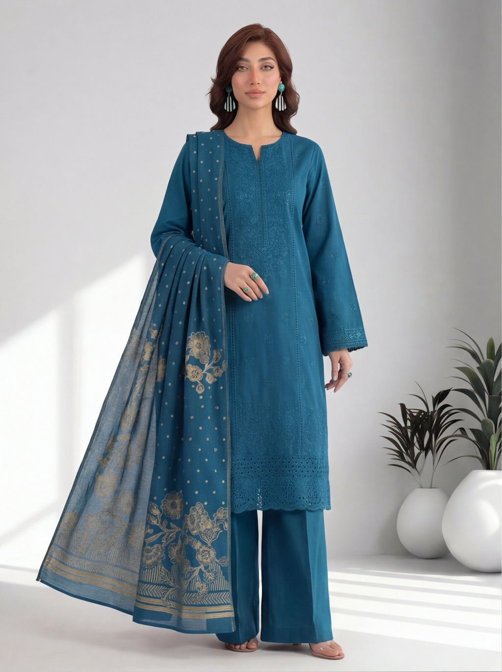 Chahrangi Embroidered Chikankari D05