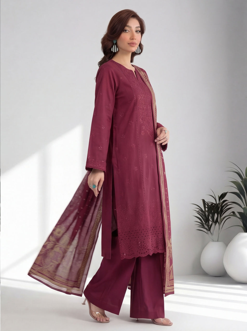 Chahrangi Embroidered Chikankari D04