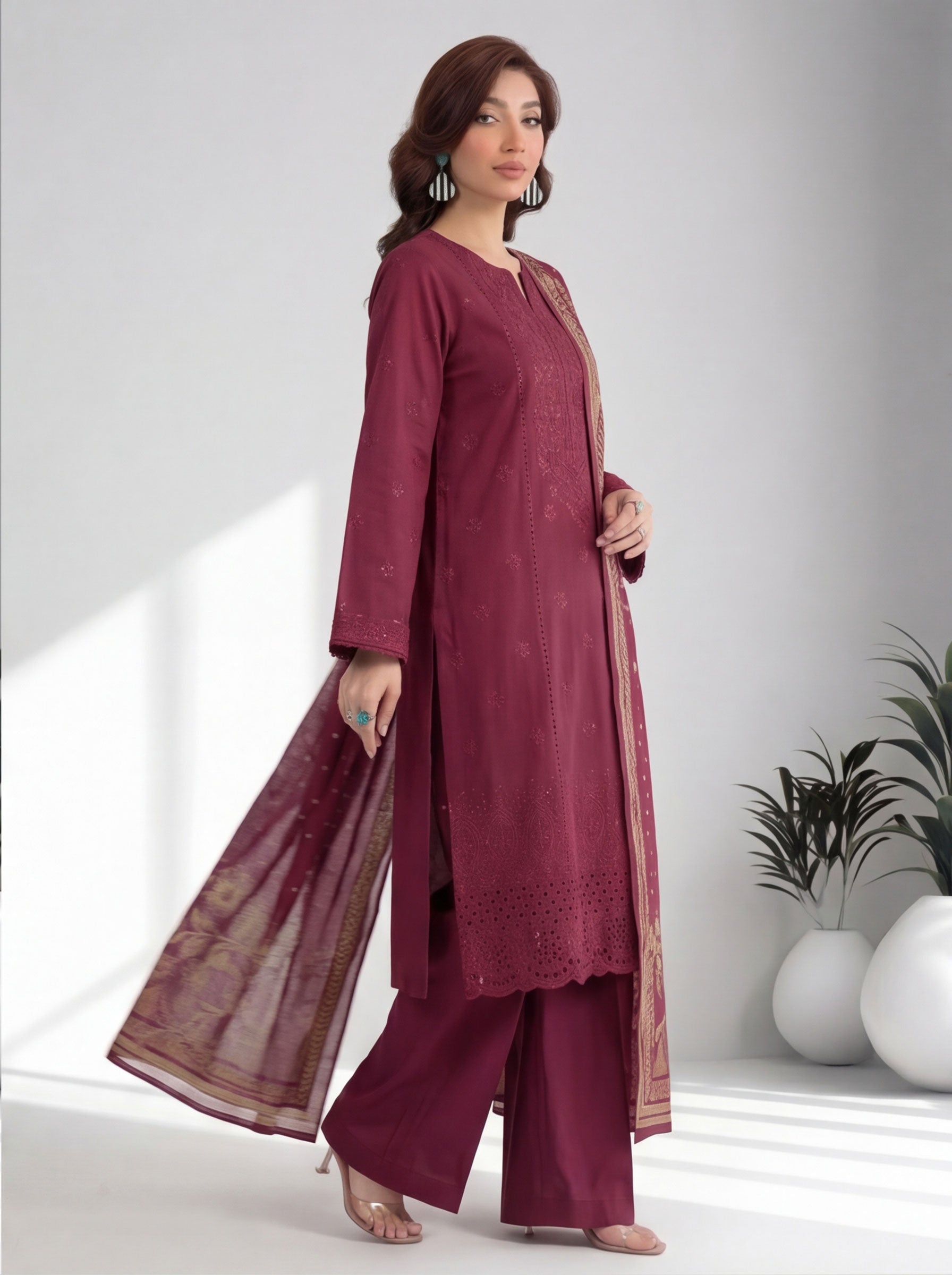 Chahrangi Embroidered Chikankari D04