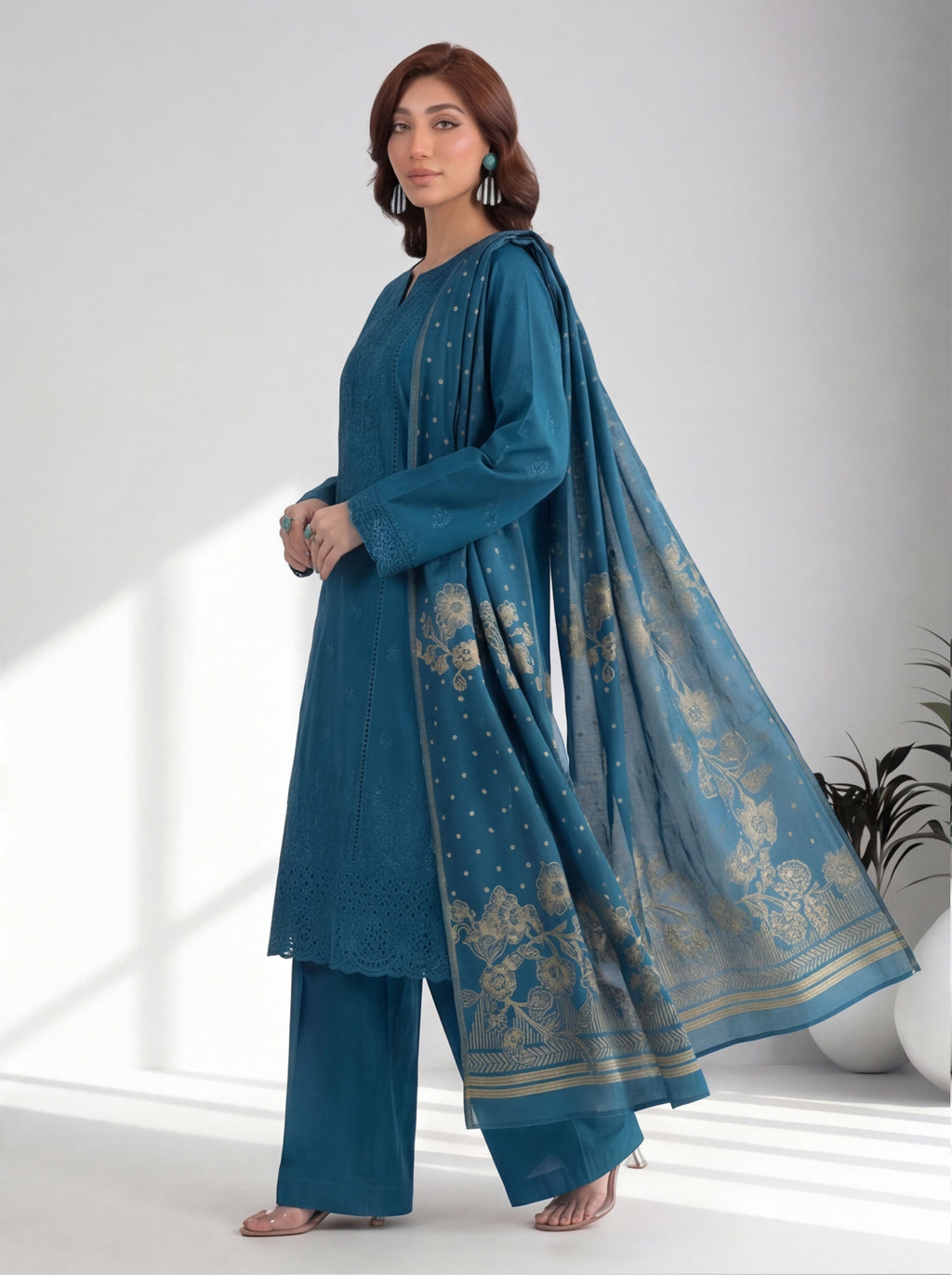Chahrangi Embroidered Chikankari D05
