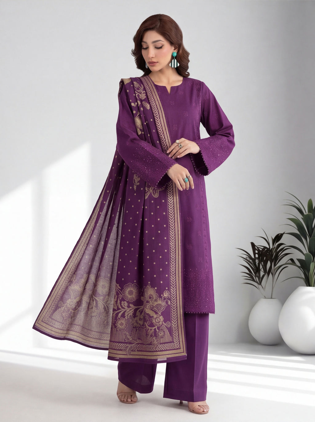 Chahrangi Embroidered Chikankari D01