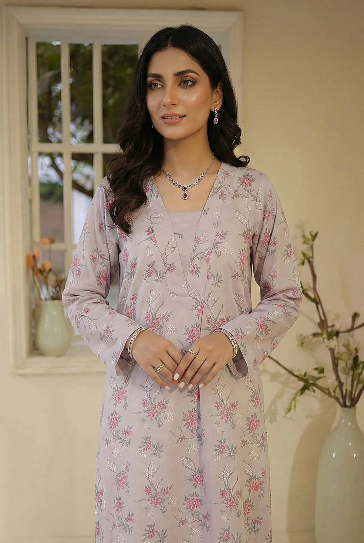 2 Piece Self Embroidered Viscose D2