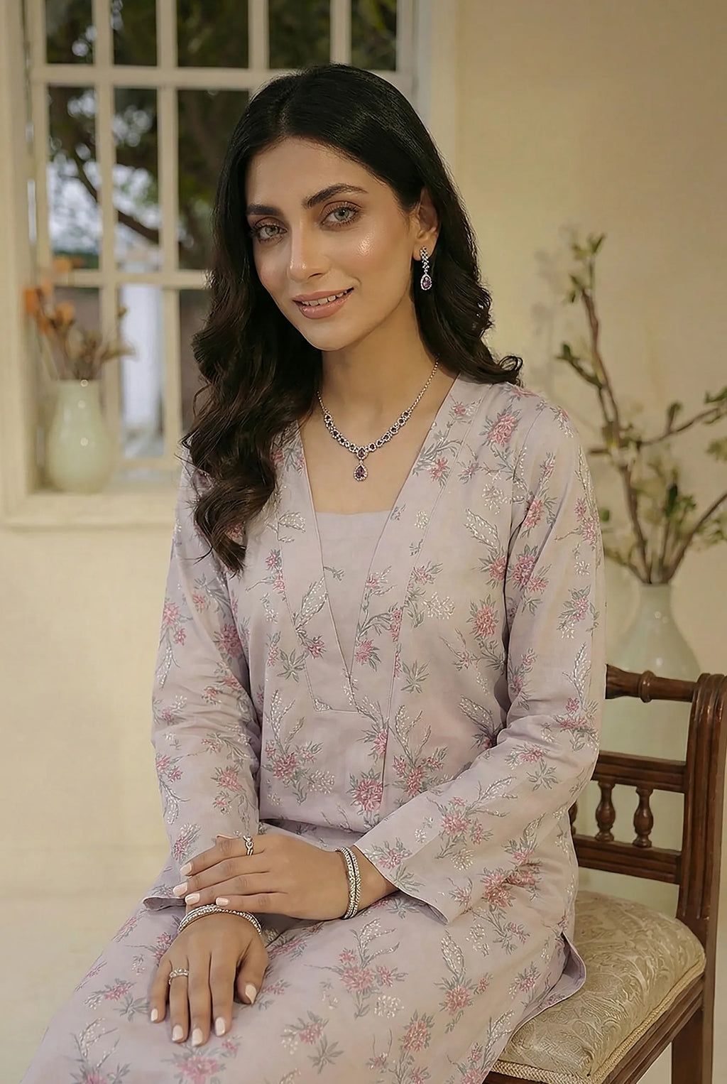 2 Piece Self Embroidered Viscose D2