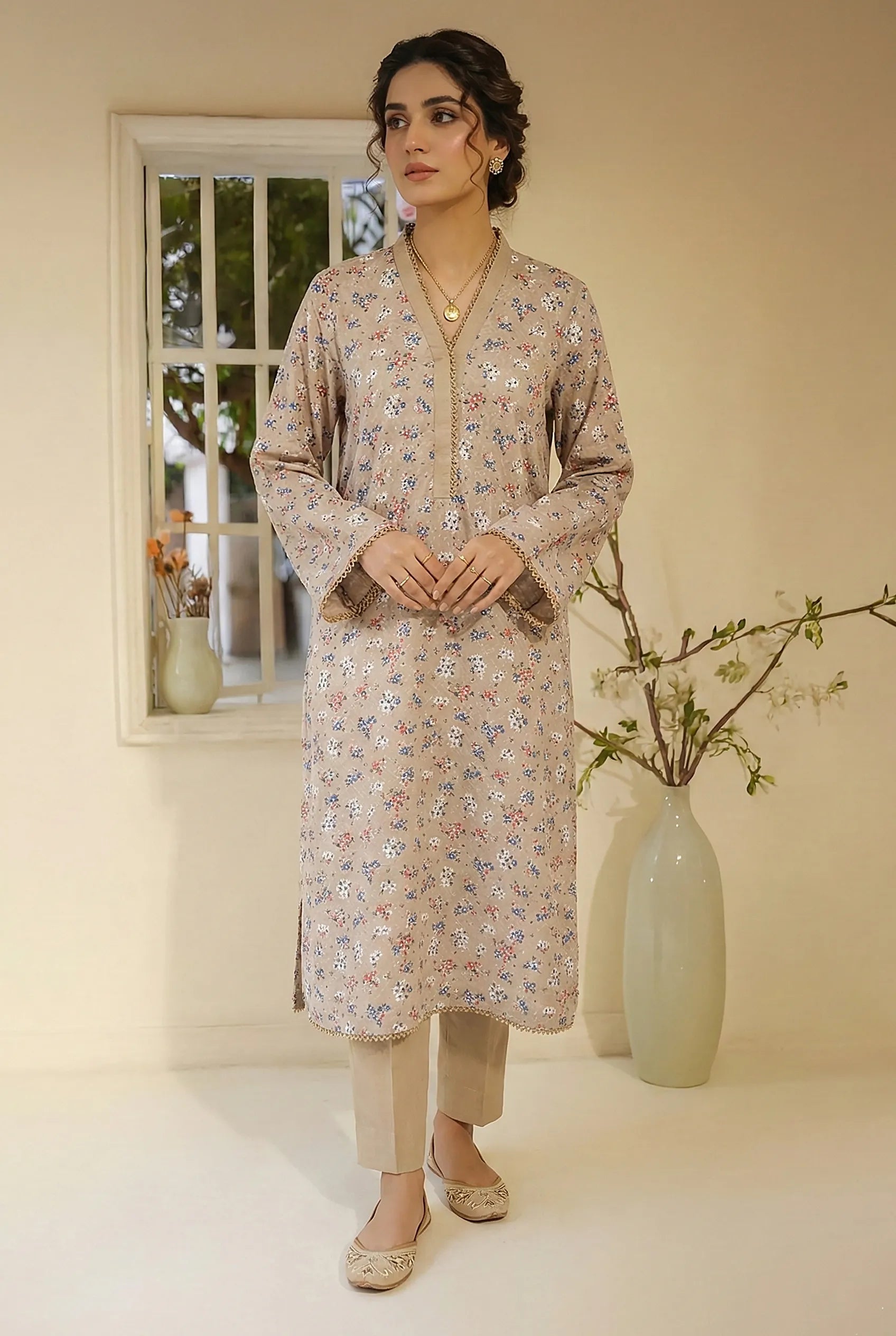 2 Piece Self Embroidered Viscose D1 Main image