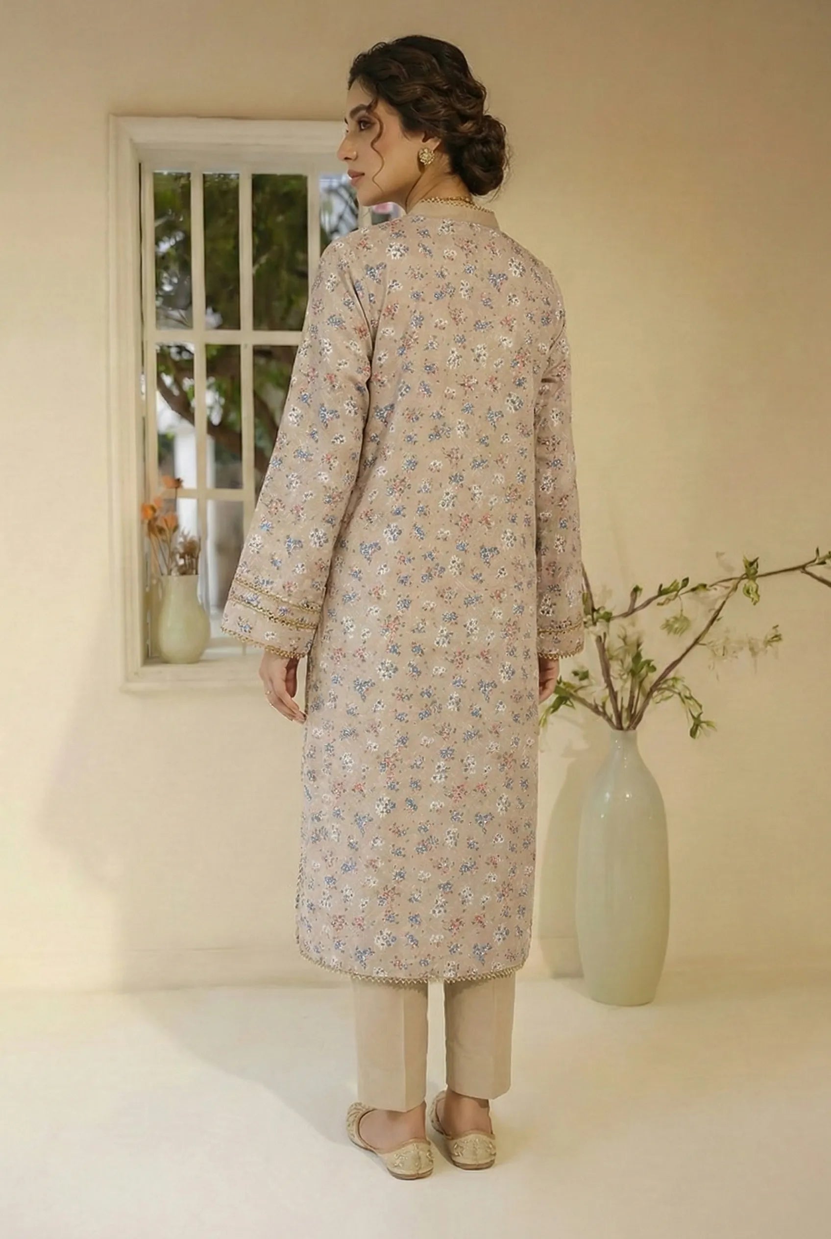 2 Piece Self Embroidered Viscose D1 Secondary image