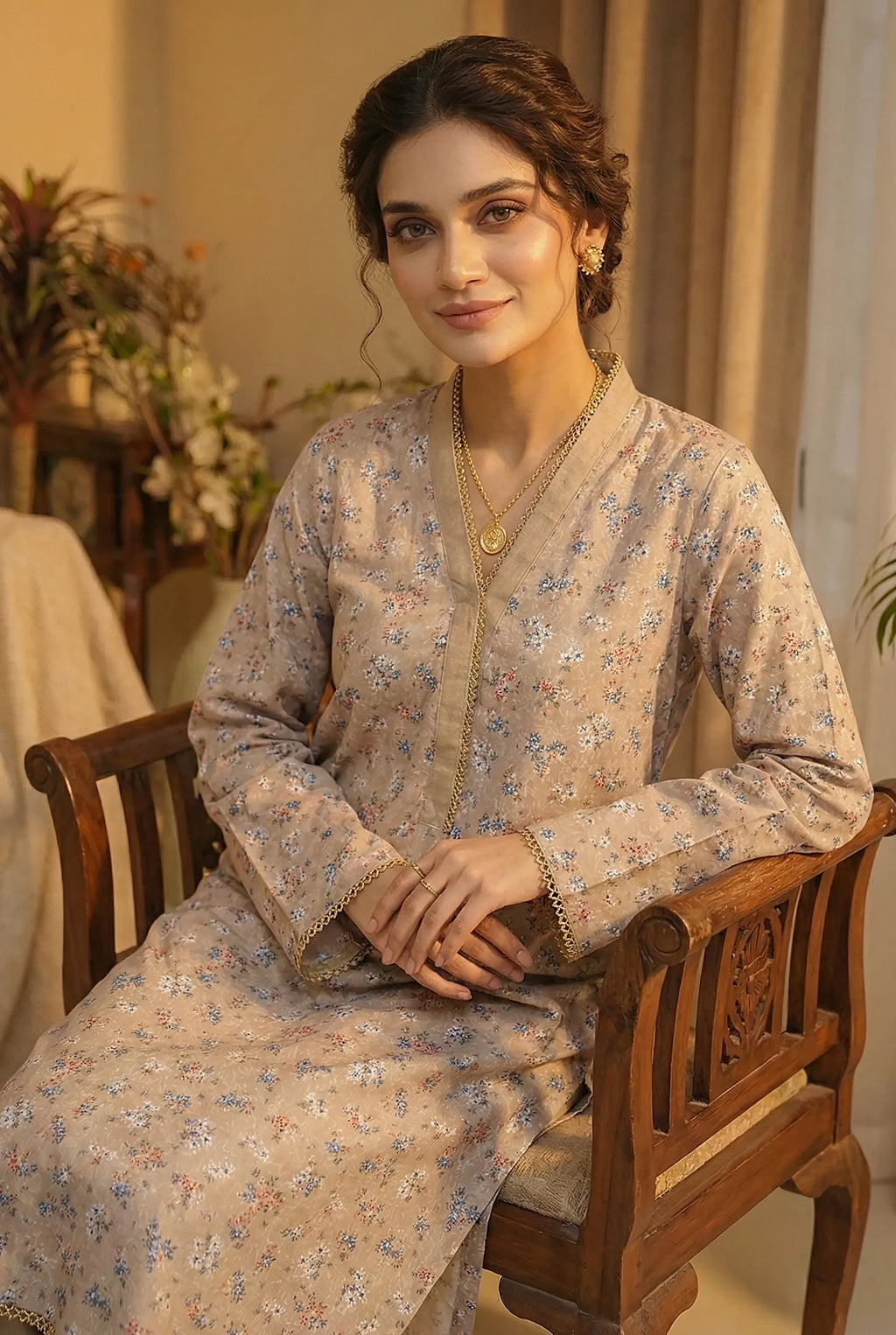 2 Piece Printed Viscose D1