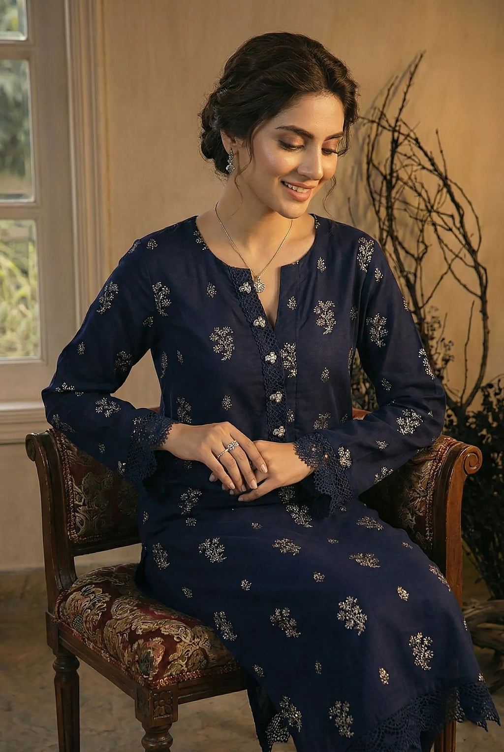 2 Piece Embroidered Viscose