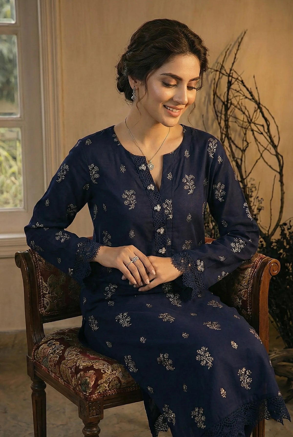 2 Piece Embroidered Viscose