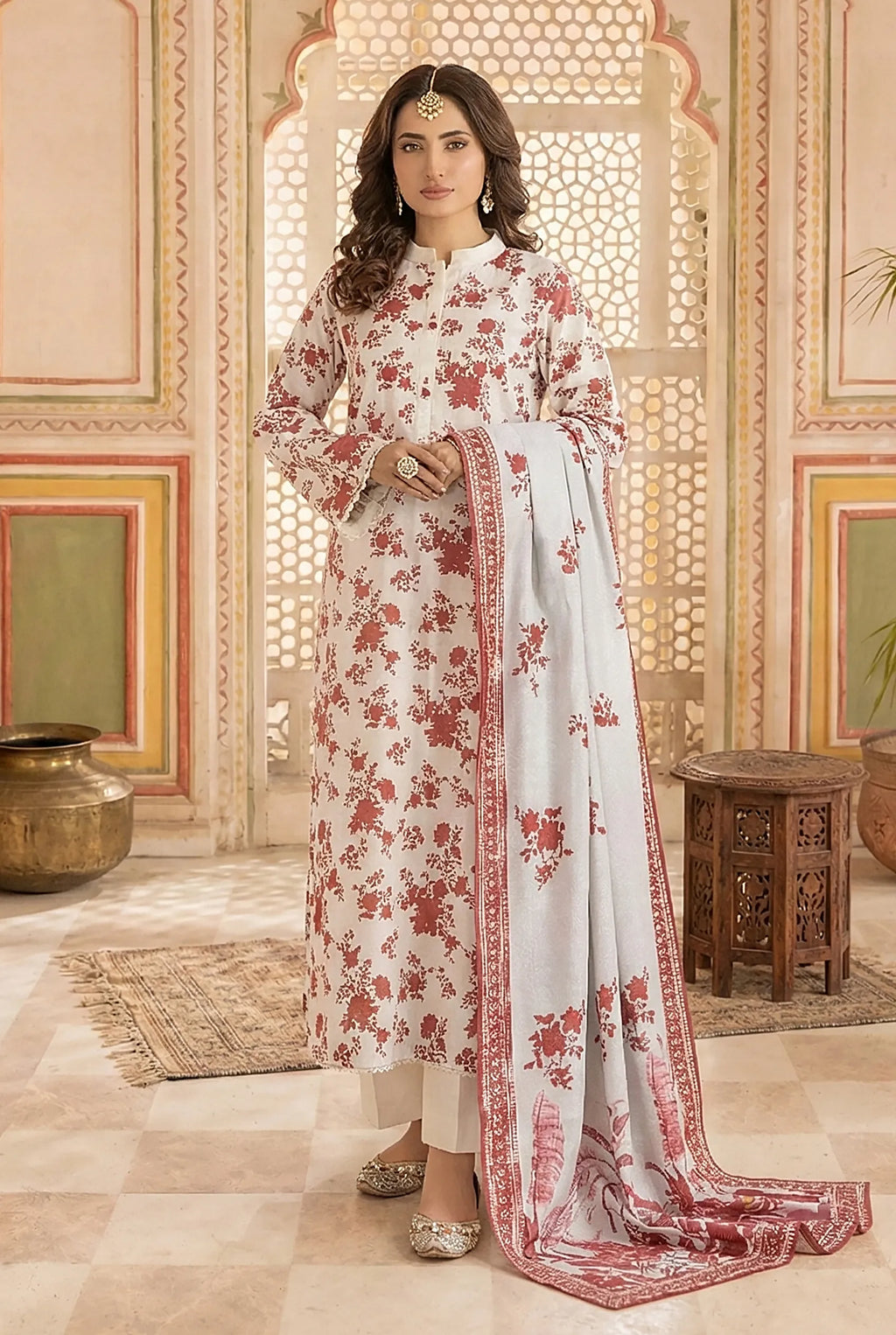 3 Piece Printed Khaddar D15