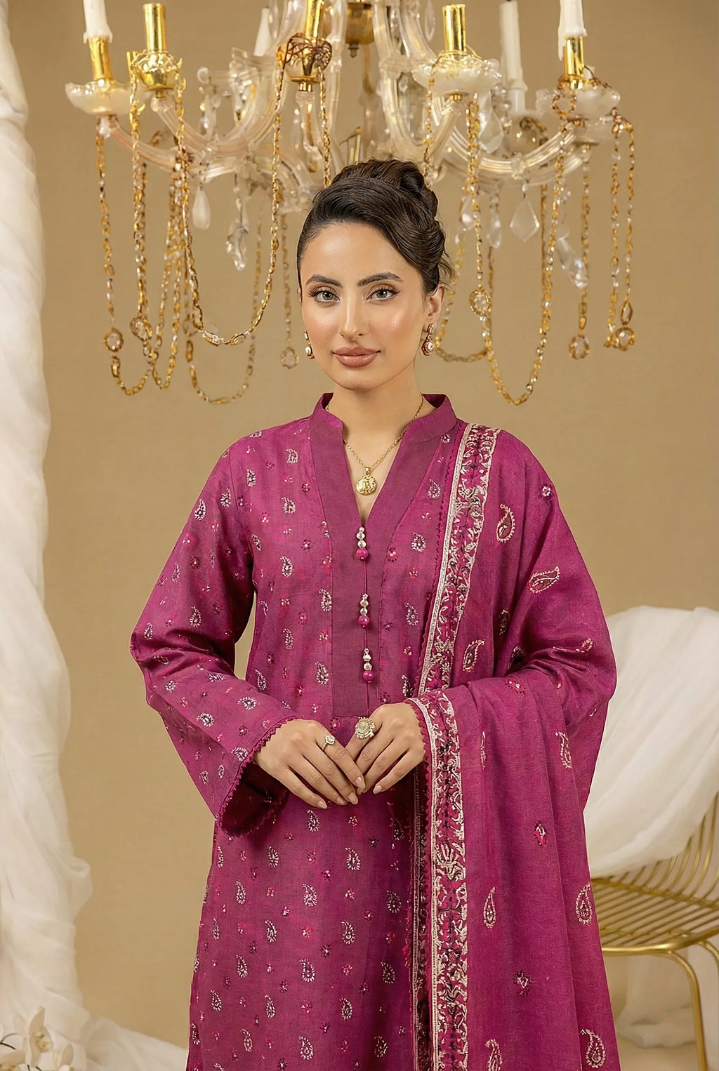 3 Piece Printed Khaddar D1