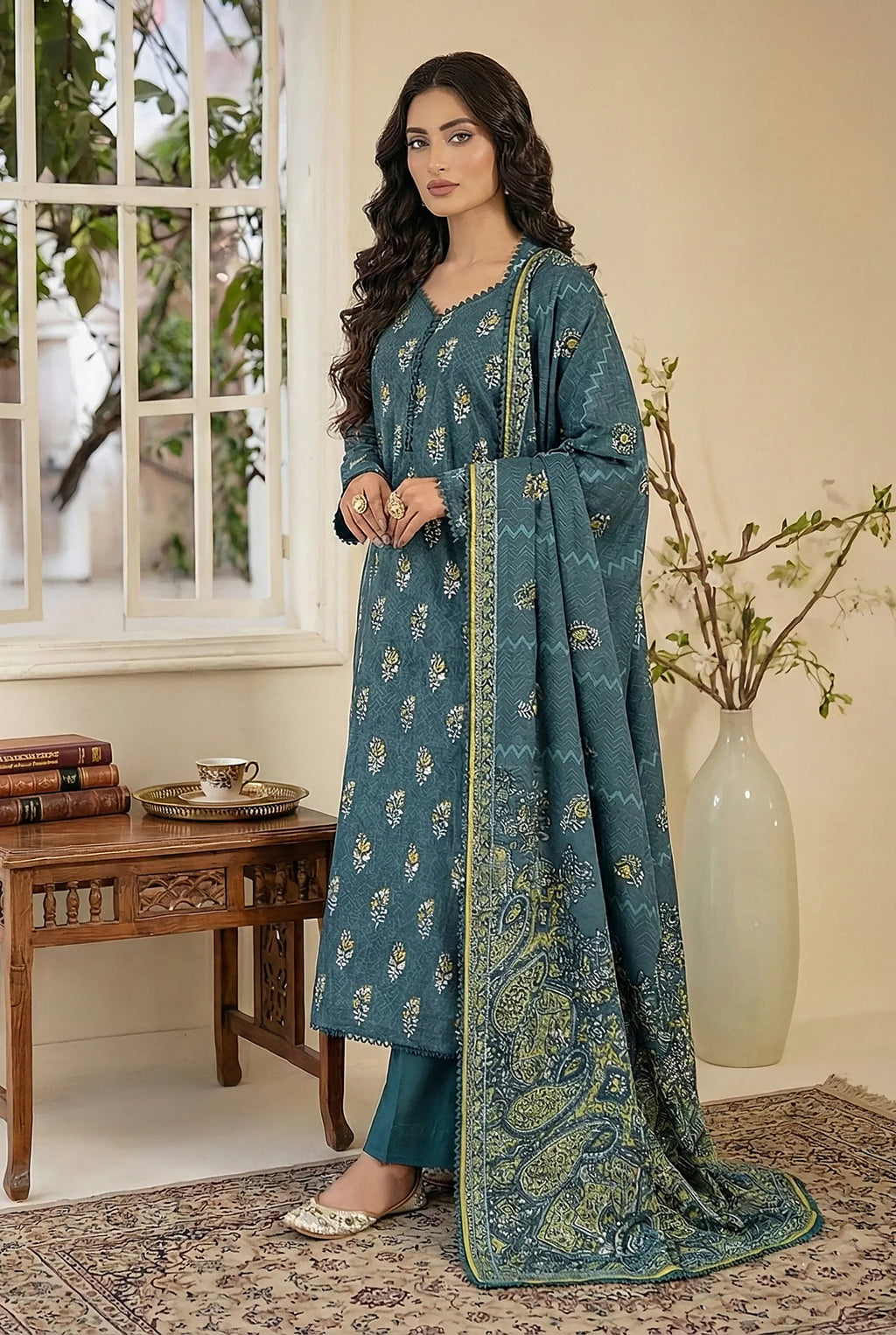 3 Piece Printed Khaddar D3