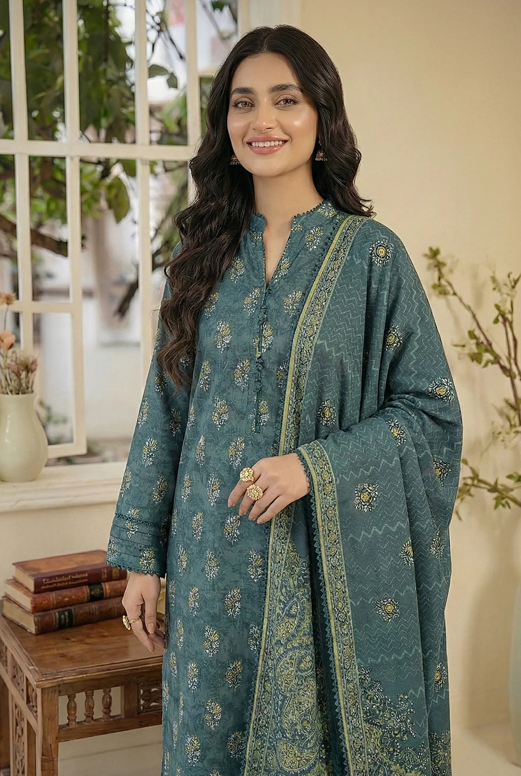 3 Piece Printed Khaddar D3