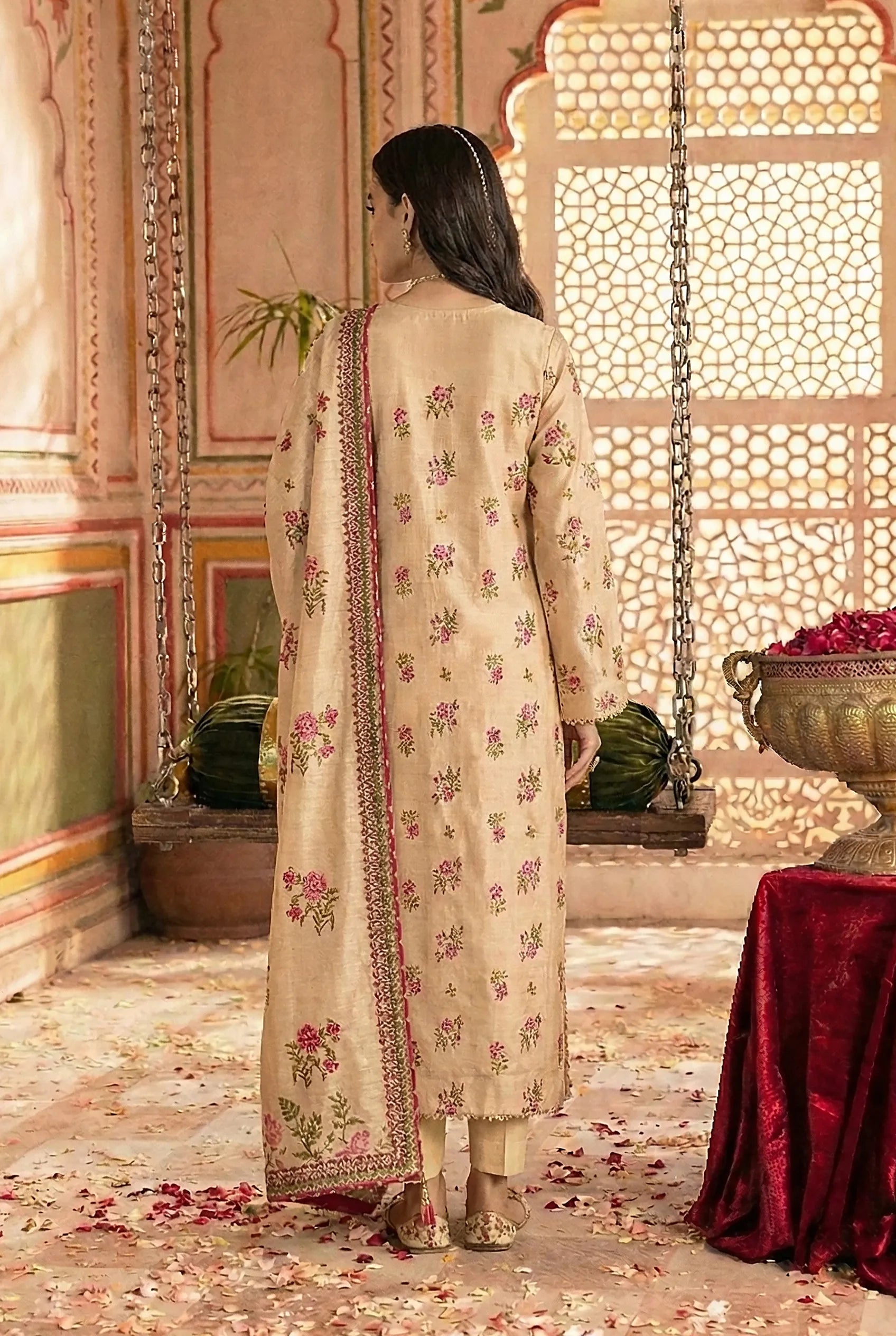 3 Piece Printed Khaddar D14 Secondary image