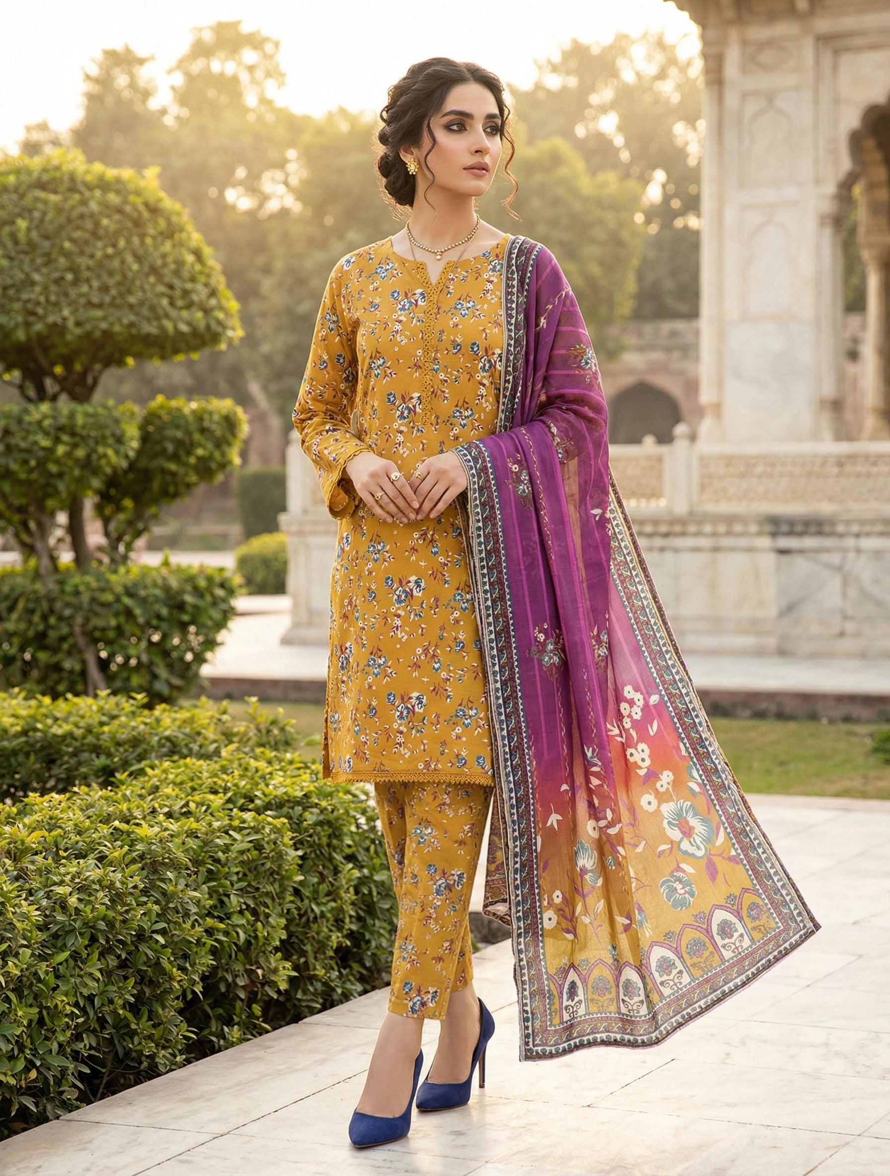 Saqafat Unstitched Lawn D13 Main image