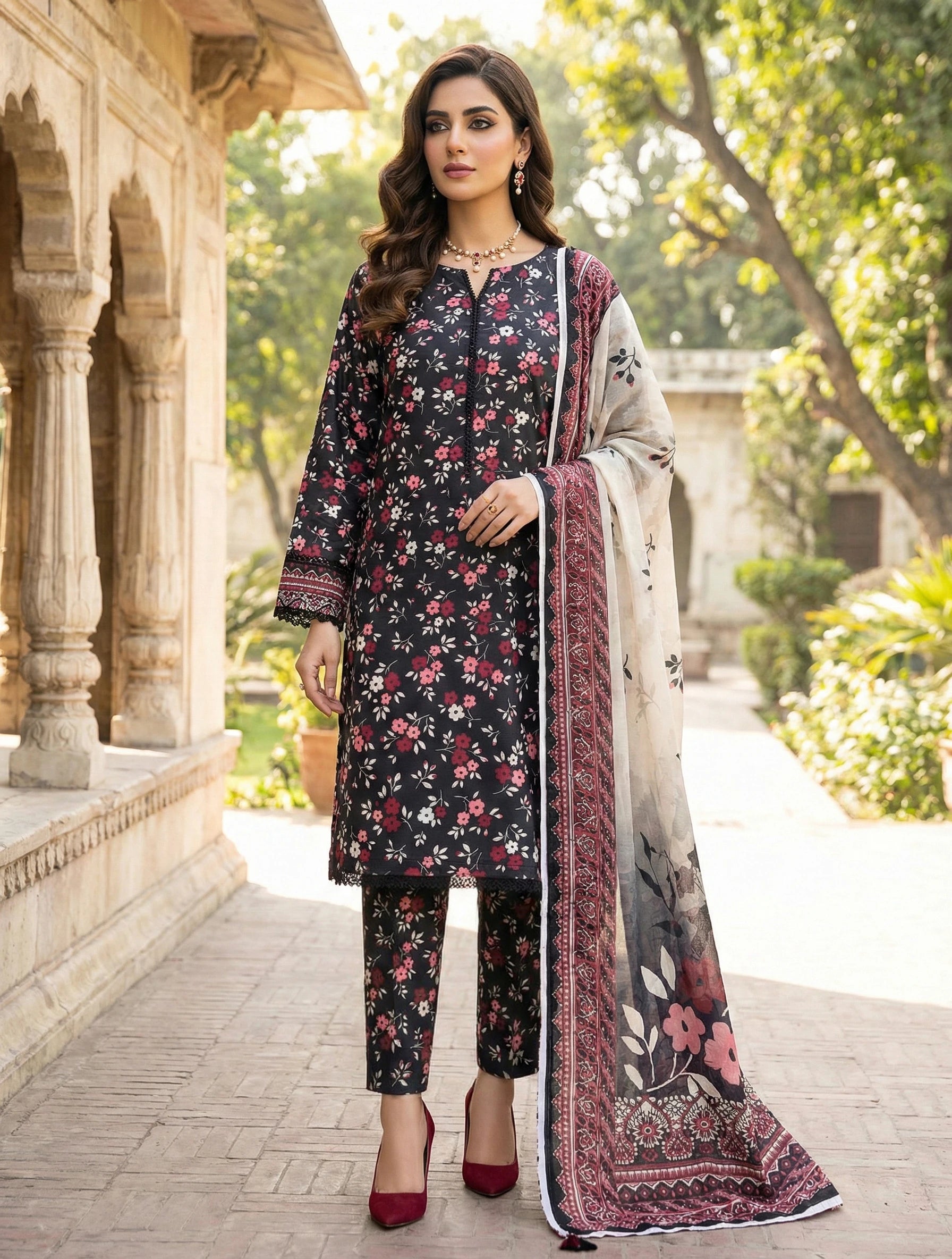 Saqafat Unstitched Lawn D6