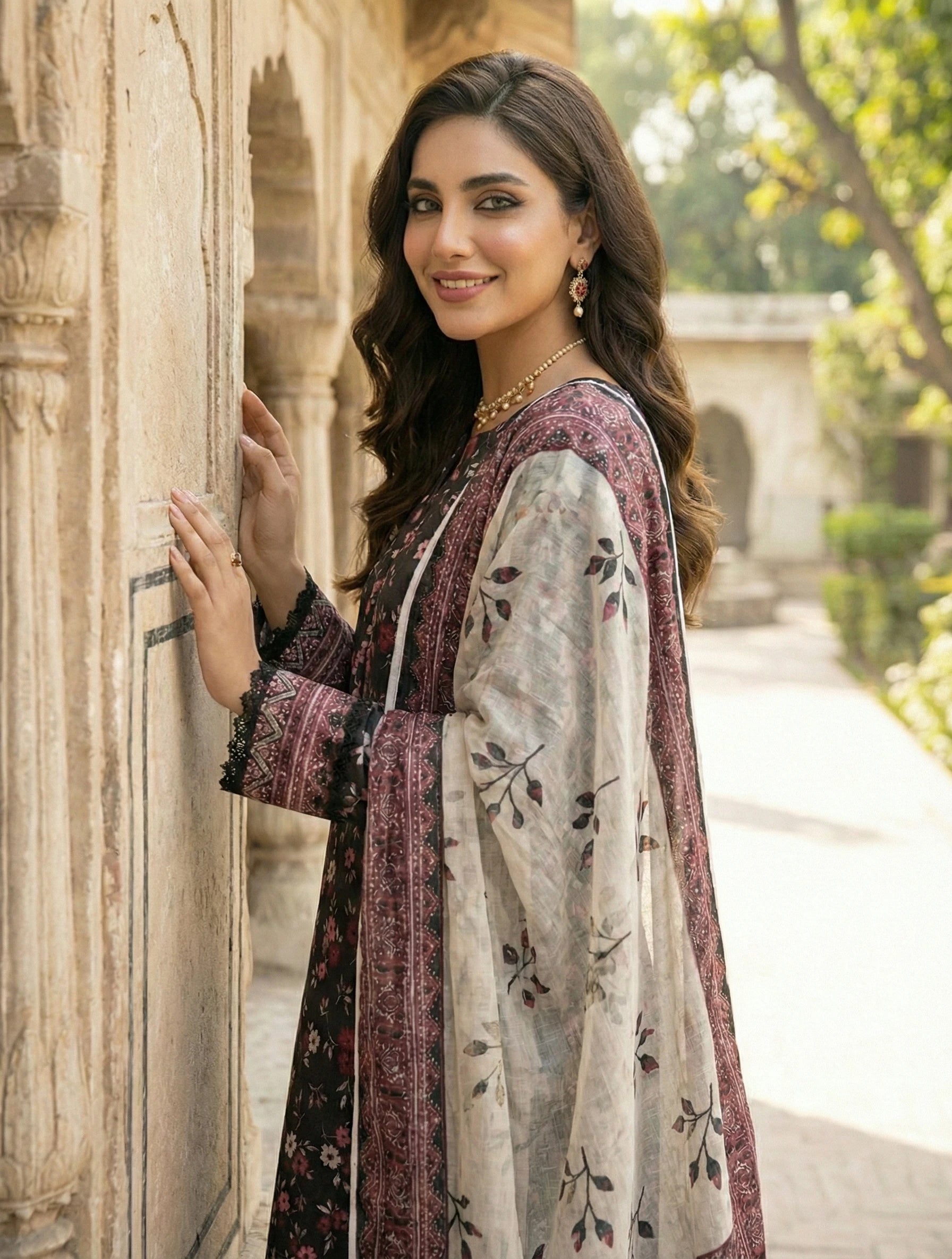 Saqafat Unstitched Lawn D6