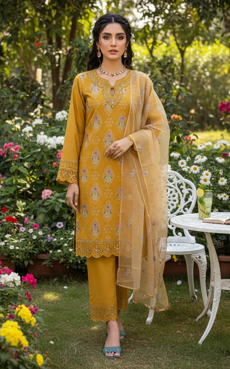 Gul-e-Sehar Embroidered Lawn D7