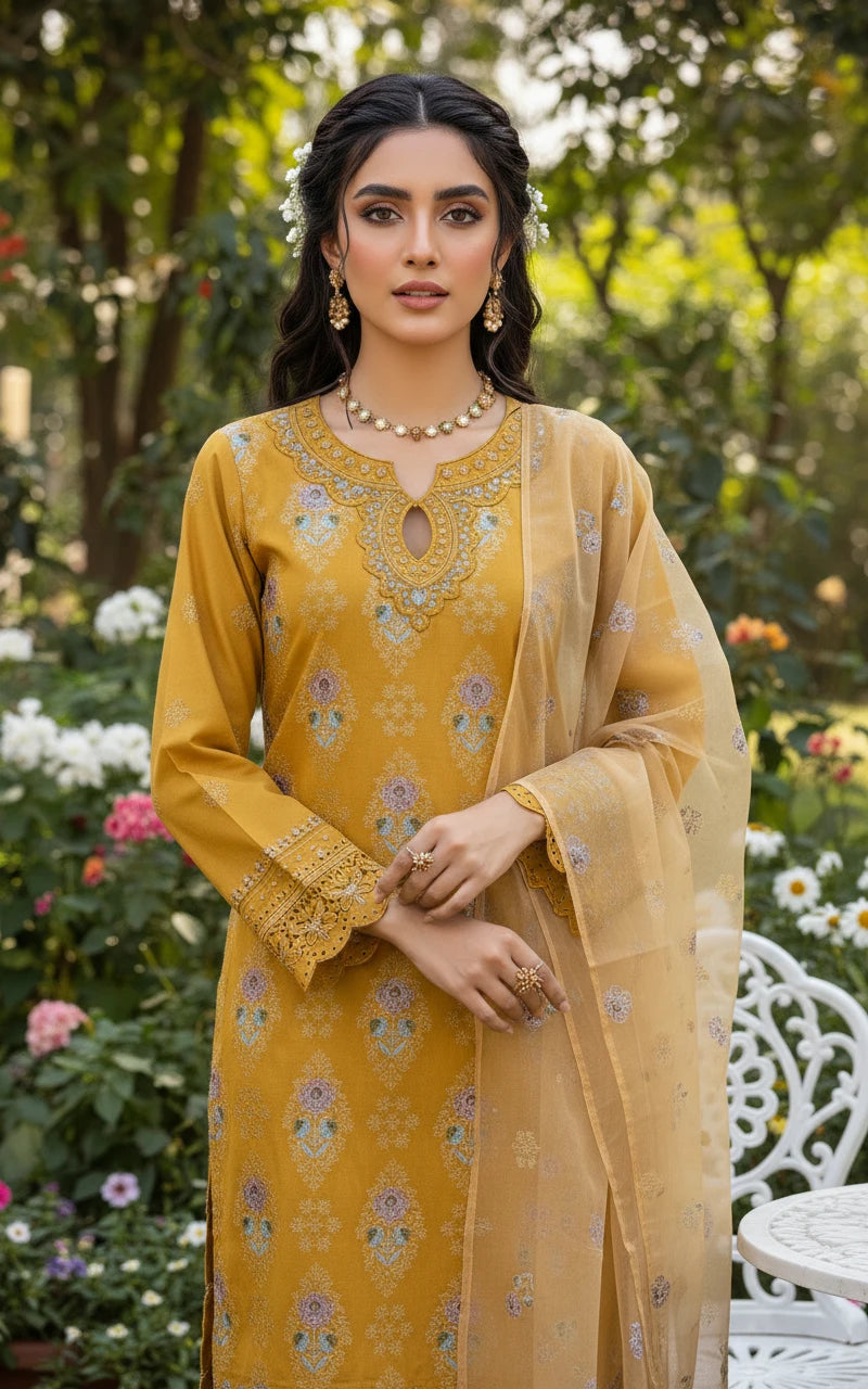 Gul-e-Sehar Embroidered Lawn D7