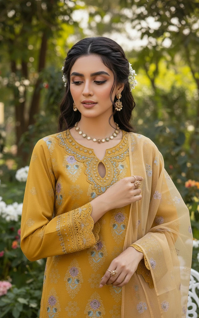Gul-e-Sehar Embroidered Lawn D7