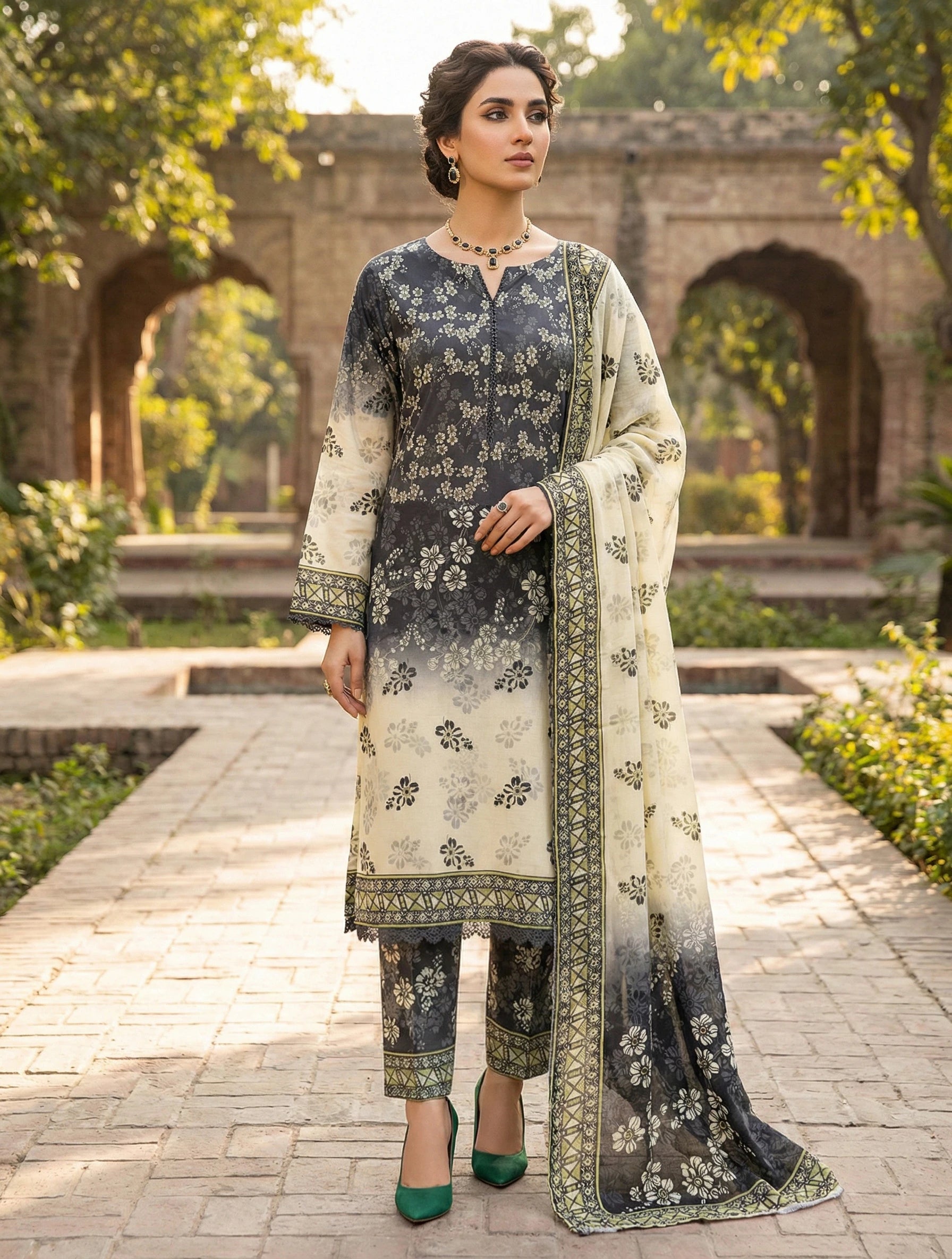 Saqafat Unstitched Lawn D8 Main image